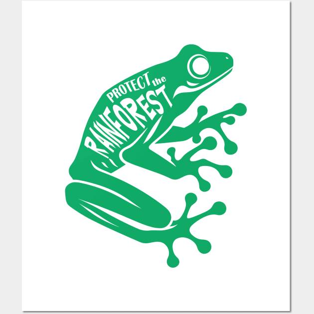 Green Dart frog - Protect the rainforest Wall Art by PrintSoulDesigns